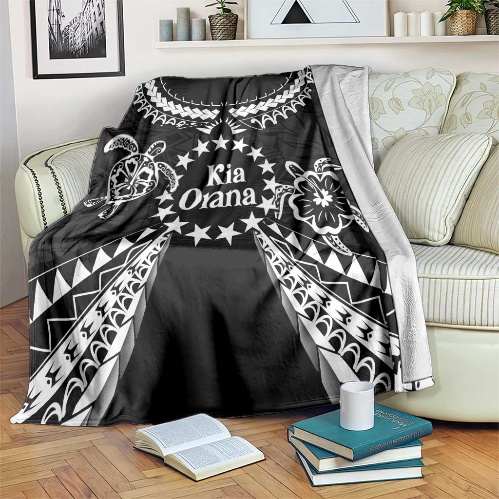 Kia Orana Cook Islands Blanket 2025 Pasifika Polynesian Turtle Black Color