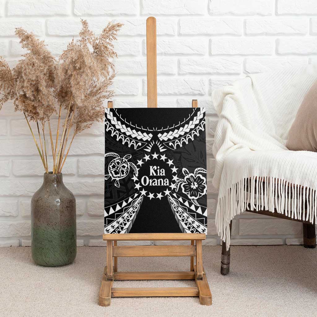 Kia Orana Cook Islands Canvas Wall Art 2025 Pasifika Polynesian Turtle Black Color
