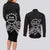 Kia Orana Cook Islands Couples Matching Long Sleeve Bodycon Dress and Long Sleeve Button Shirt 2025 Pasifika Polynesian Turtle Black Color