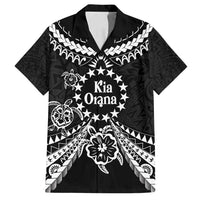 Kia Orana Cook Islands Family Matching Off Shoulder Maxi Dress and Hawaiian Shirt 2025 Pasifika Polynesian Turtle Black Color LT14 Dad's Shirt - Short Sleeve Black - Polynesian Pride