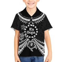 Kia Orana Cook Islands Family Matching Off Shoulder Maxi Dress and Hawaiian Shirt 2025 Pasifika Polynesian Turtle Black Color LT14 Son's Shirt Black - Polynesian Pride