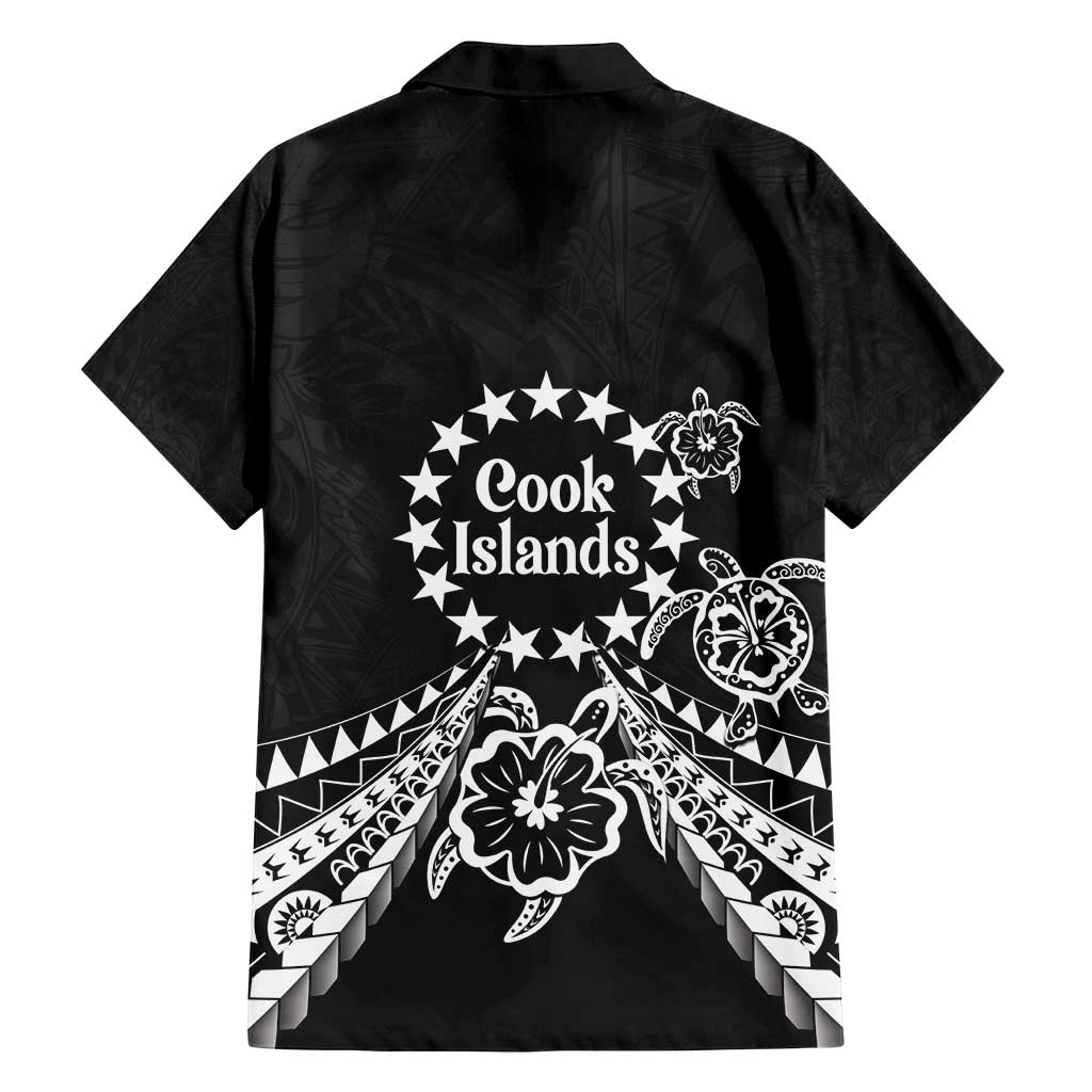 Kia Orana Cook Islands Family Matching Off Shoulder Short Dress and Hawaiian Shirt 2025 Pasifika Polynesian Turtle Black Color LT14 - Polynesian Pride