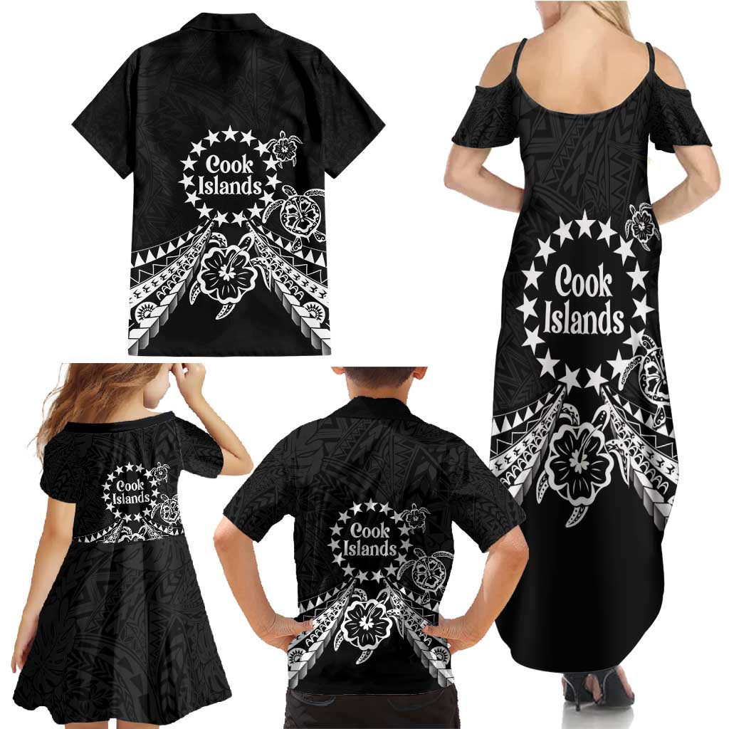 Kia Orana Cook Islands Family Matching Summer Maxi Dress and Hawaiian Shirt 2025 Pasifika Polynesian Turtle Black Color LT14 - Polynesian Pride