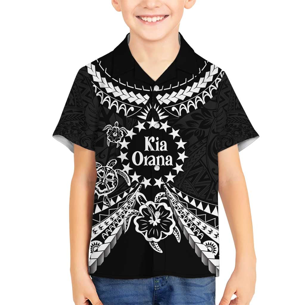 Kia Orana Cook Islands Family Matching Summer Maxi Dress and Hawaiian Shirt 2025 Pasifika Polynesian Turtle Black Color LT14 Son's Shirt Black - Polynesian Pride
