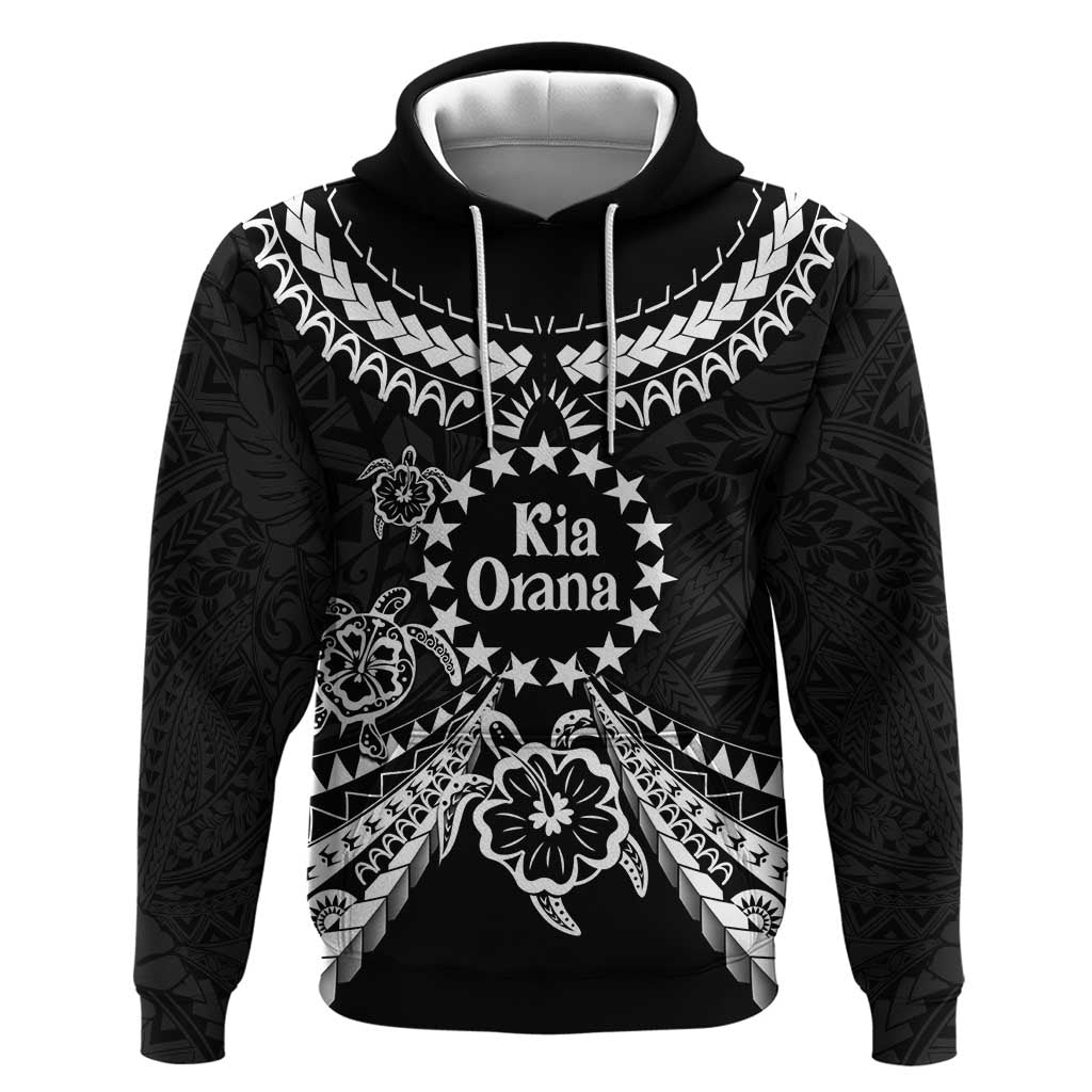 Kia Orana Cook Islands Hoodie 2025 Pasifika Polynesian Turtle Black Color