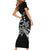 Kia Orana Cook Islands Short Sleeve Bodycon Dress 2025 Pasifika Polynesian Turtle Black Color