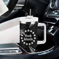 Kia Orana Cook Islands Tumbler With Handle 2025 Pasifika Polynesian Turtle Black Color
