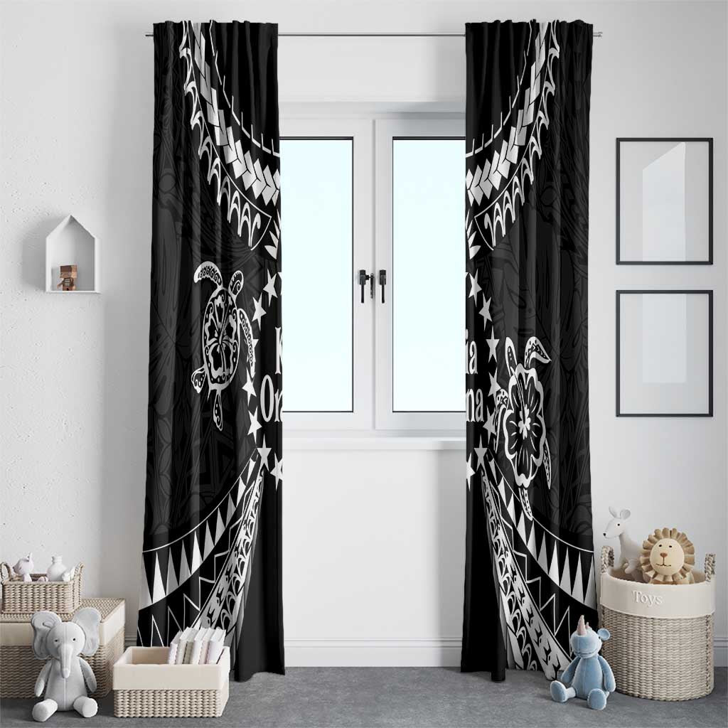Kia Orana Cook Islands Window Curtain 2025 Pasifika Polynesian Turtle Black Color