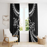 Kia Orana Cook Islands Window Curtain 2025 Pasifika Polynesian Turtle Black Color
