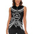 Kia Orana Cook Islands Women Sleeveless Polo Shirt 2025 Pasifika Polynesian Turtle Black Color