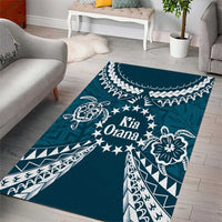 Kia Orana Cook Islands Area Rug Polynesian Turtle Crowberry Blue Color