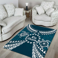 Kia Orana Cook Islands Area Rug Polynesian Turtle Crowberry Blue Color