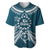 Kia Orana Cook Islands Baseball Jersey Polynesian Turtle Crowberry Blue Color