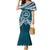 Kia Orana Cook Islands Family Matching Mermaid Dress and Hawaiian Shirt Polynesian Turtle Crowberry Blue Color