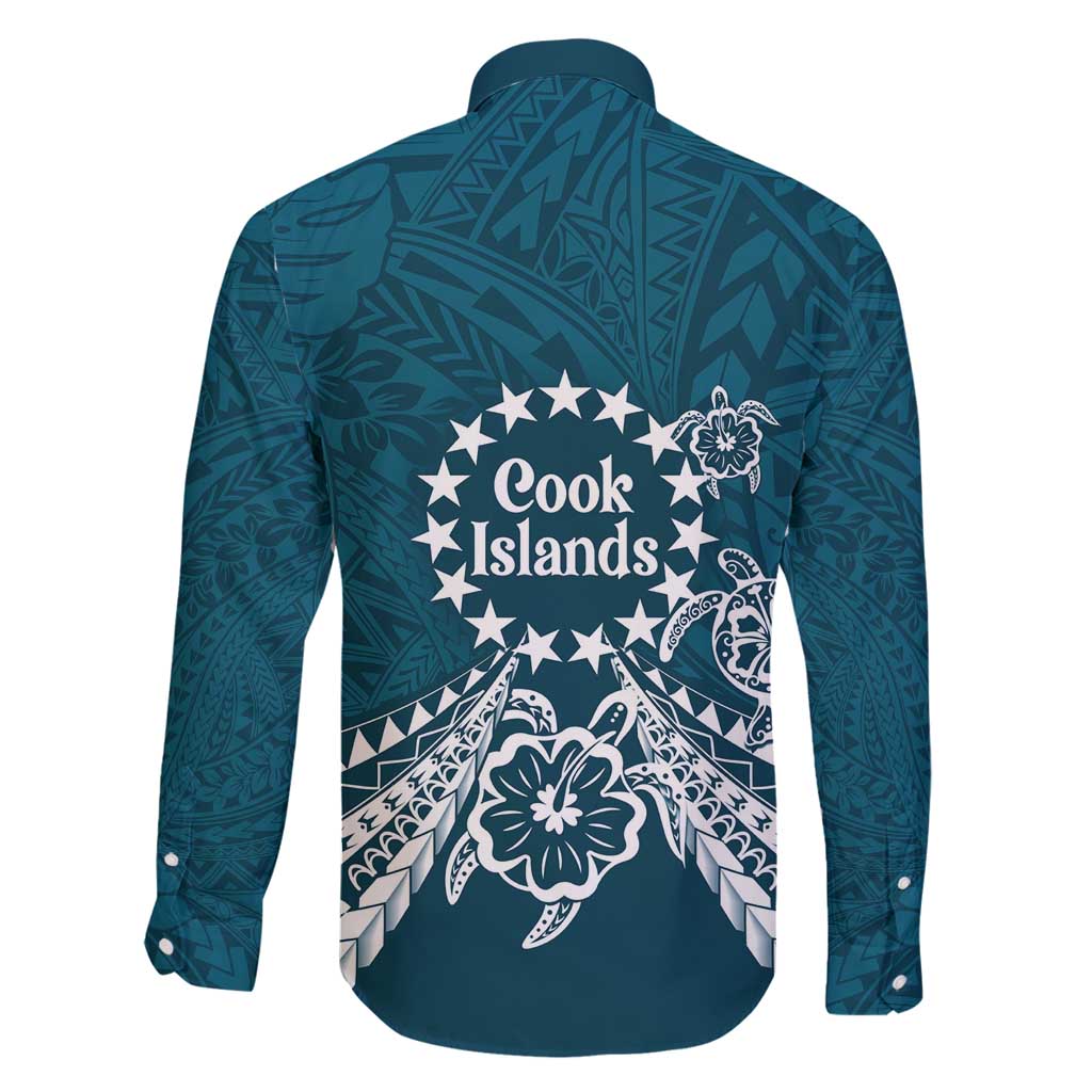 Kia Orana Cook Islands Family Matching Off Shoulder Maxi Dress and Hawaiian Shirt Polynesian Turtle Crowberry Blue Color LT14 - Polynesian Pride
