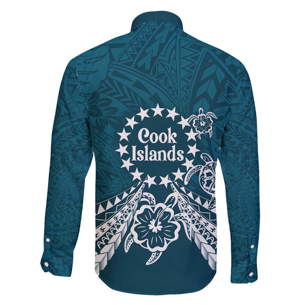 Kia Orana Cook Islands Family Matching Short Sleeve Bodycon Dress and Hawaiian Shirt Polynesian Turtle Crowberry Blue Color