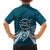 Kia Orana Cook Islands Family Matching Tank Maxi Dress and Hawaiian Shirt Polynesian Turtle Crowberry Blue Color