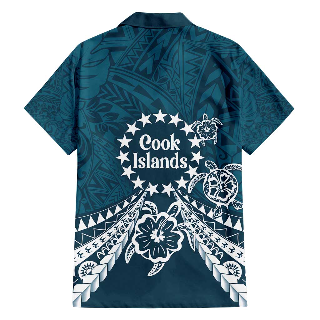 Kia Orana Cook Islands Family Matching Tank Maxi Dress and Hawaiian Shirt Polynesian Turtle Crowberry Blue Color LT14 - Polynesian Pride
