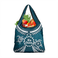 Kia Orana Cook Islands Grocery Bag Polynesian Turtle Crowberry Blue Color