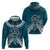 Kia Orana Cook Islands Hoodie Polynesian Turtle Crowberry Blue Color