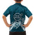 Kia Orana Cook Islands Kid Hawaiian Shirt Polynesian Turtle Crowberry Blue Color