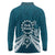 Kia Orana Cook Islands Long Sleeve Polo Shirt Polynesian Turtle Crowberry Blue Color