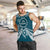 Kia Orana Cook Islands Men Tank Top Polynesian Turtle Crowberry Blue Color