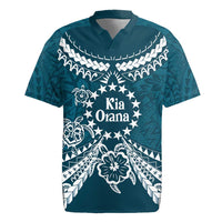 Kia Orana Cook Islands Rugby Jersey Polynesian Turtle Crowberry Blue Color