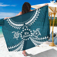 Kia Orana Cook Islands Sarong Polynesian Turtle Crowberry Blue Color