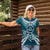 Kia Orana Cook Islands Women Polo Shirt Polynesian Turtle Crowberry Blue Color