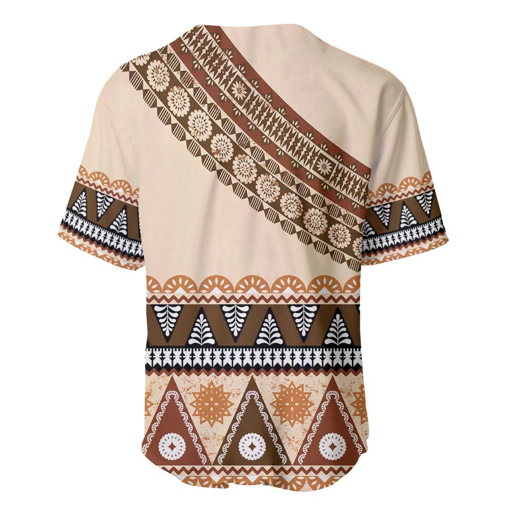 Bula Fiji Baseball Jersey 2025 Pasifika Traditional Fijian Masi