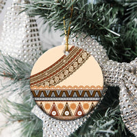 Bula Fiji Ceramic Ornament 2025 Pasifika Traditional Fijian Masi LT14 - Polynesian Pride