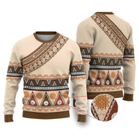 Bula Fiji Ugly Christmas Sweater 2025 Pasifika Traditional Fijian Masi - Polynesian Pride