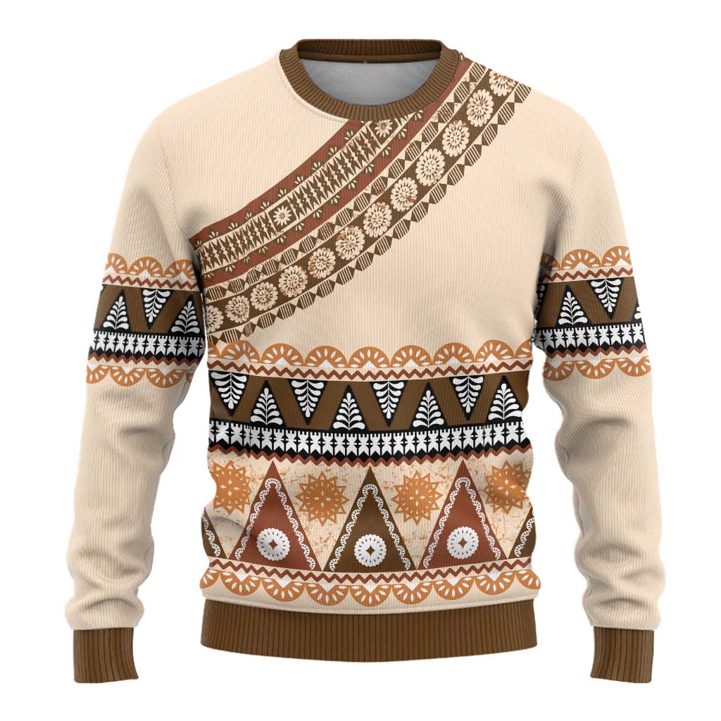 Bula Fiji Ugly Christmas Sweater 2025 Pasifika Traditional Fijian Masi - Polynesian Pride