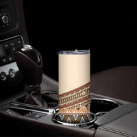Bula Fiji Skinny Tumbler 2025 Pasifika Traditional Fijian Masi LT14 - Polynesian Pride