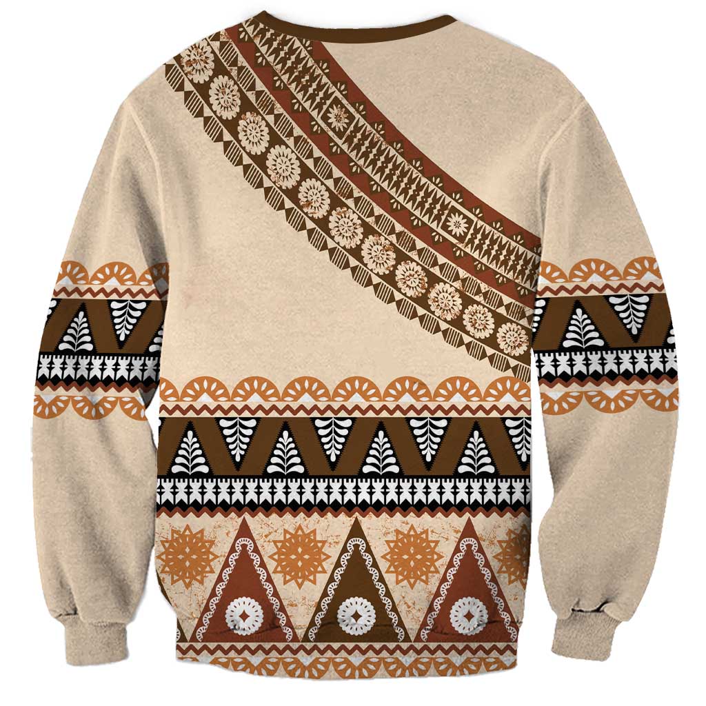 Bula Fiji Sweatshirt 2025 Pasifika Traditional Fijian Masi LT14 - Polynesian Pride