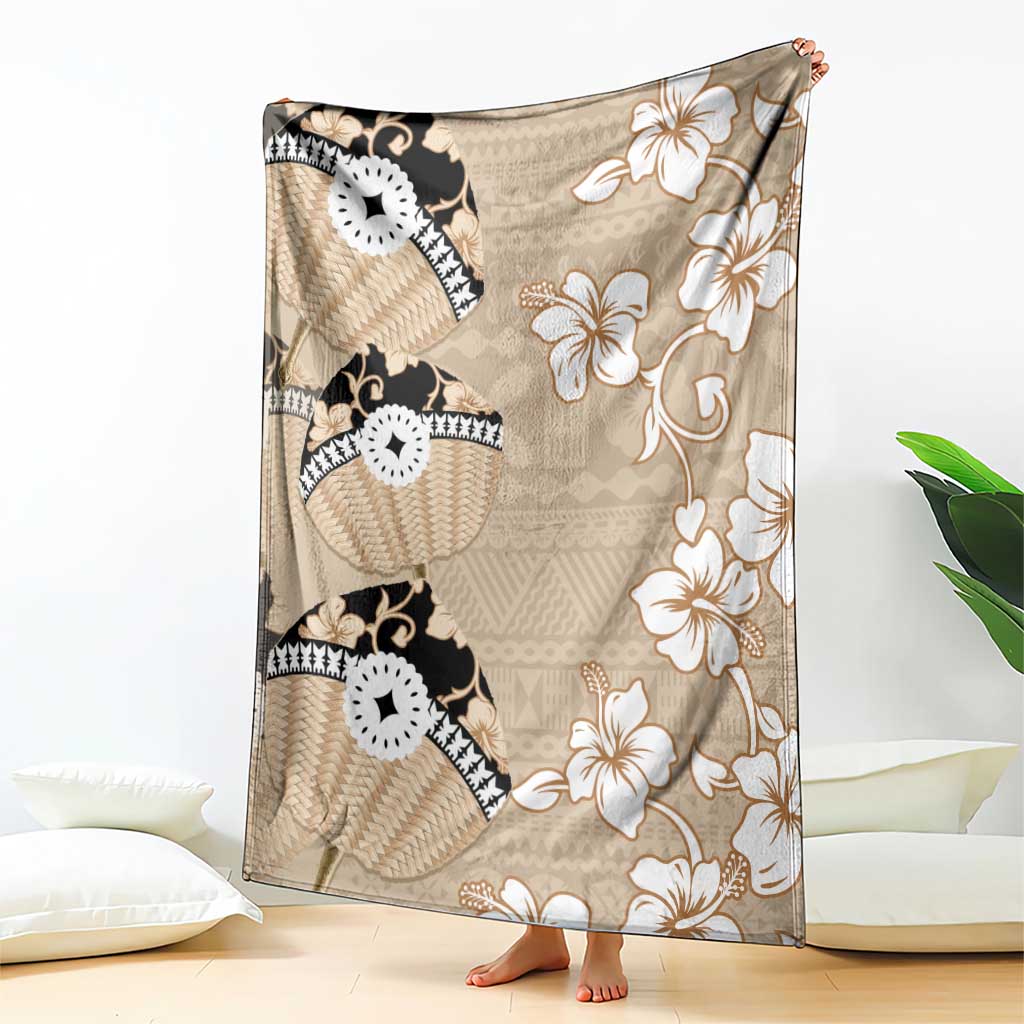 Bula Fiji Iri Buli Blanket Woven Fan With Fijian Tapa