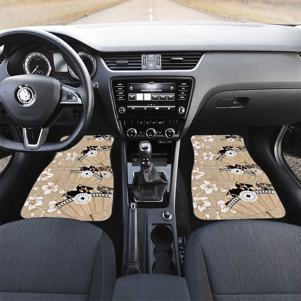 Bula Fiji Iri Buli Car Mats Woven Fan With Fijian Tapa