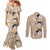 Bula Fiji Iri Buli Couples Matching Mermaid Dress and Long Sleeve Button Shirt Woven Fan With Fijian Tapa