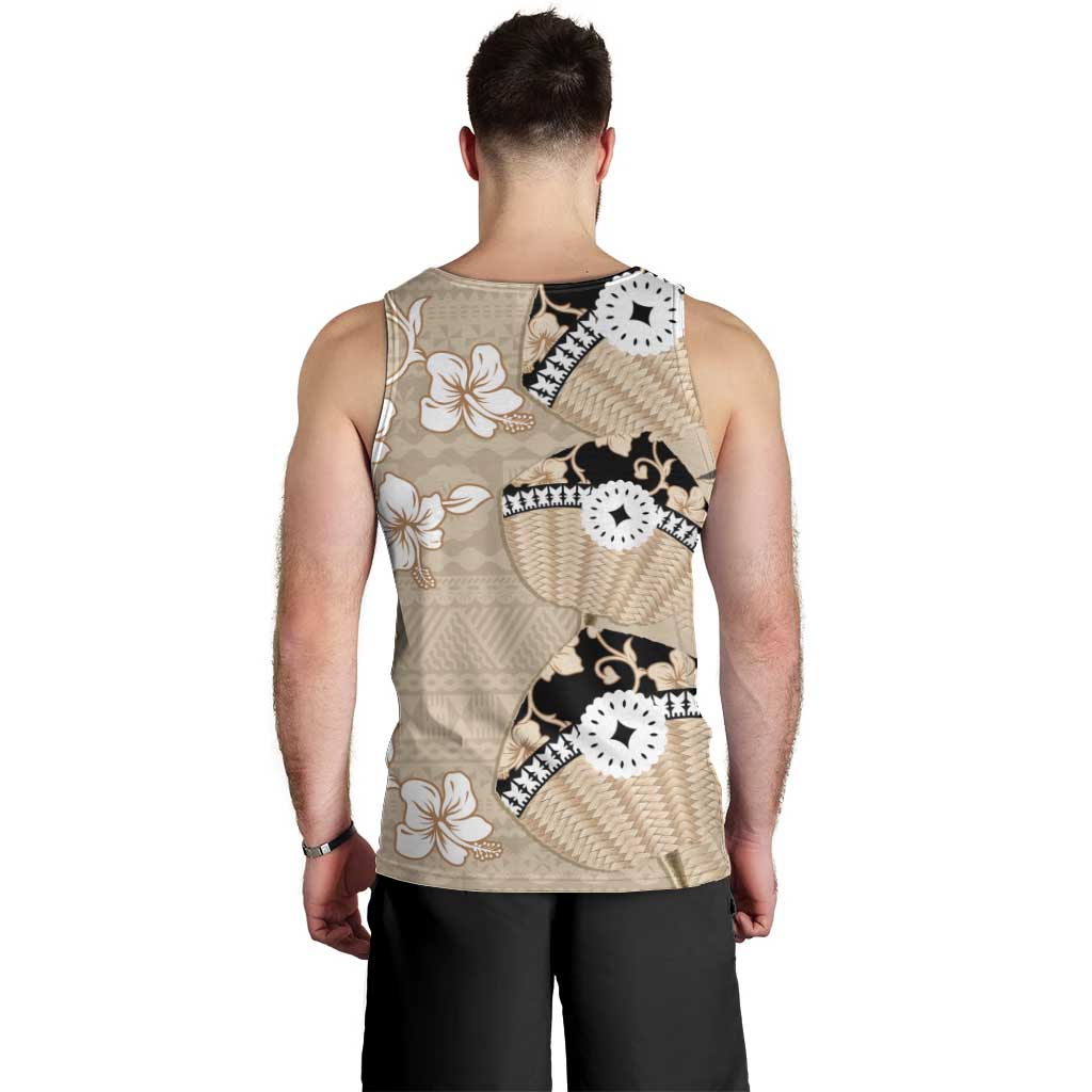 Bula Fiji Iri Buli Men Tank Top Woven Fan With Fijian Tapa