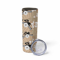 Bula Fiji Iri Buli Skinny Tumbler Woven Fan With Fijian Tapa LT14 - Polynesian Pride