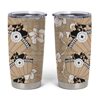 Bula Fiji Iri Buli Tumbler Cup Woven Fan With Fijian Tapa