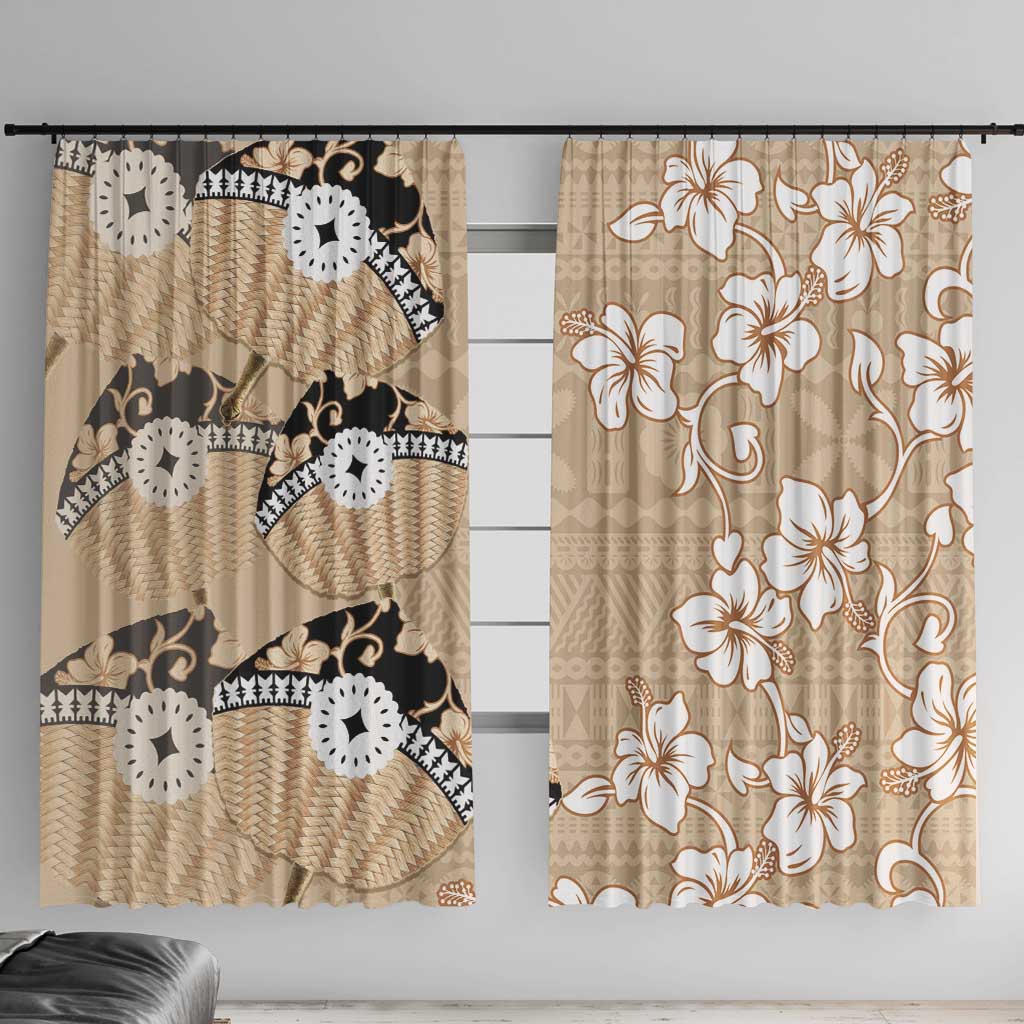 Bula Fiji Iri Buli Window Curtain Woven Fan With Fijian Tapa