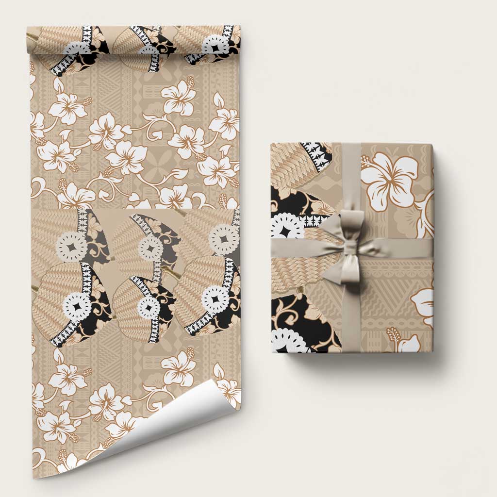 Bula Fiji Iri Buli Wrapping Paper Woven Fan With Fijian Tapa - Polynesian Pride