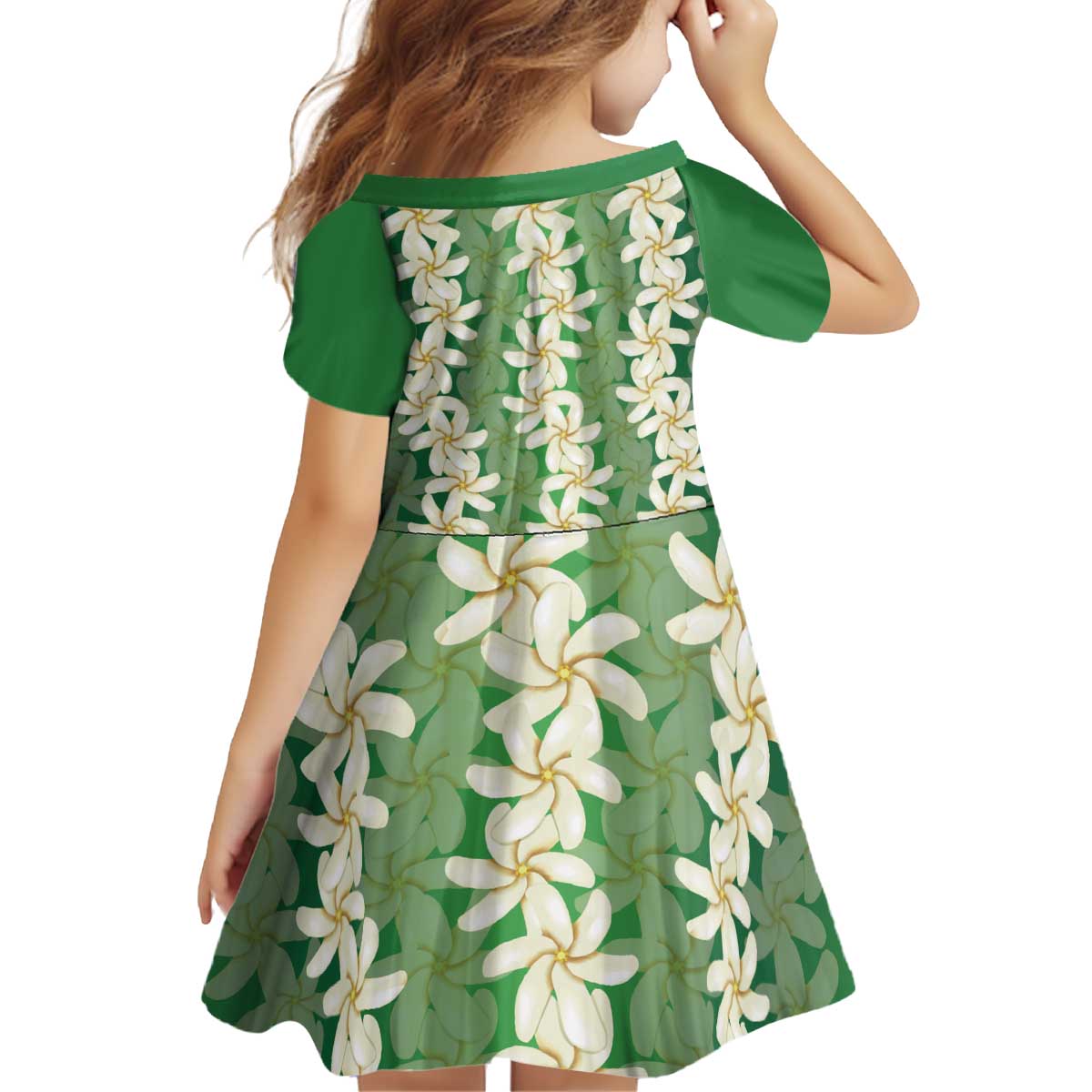 Ia Orana Tahiti Tiare Maori Seamless Style Kid Short Sleeve Dress