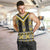Yellow Taniko Aotearoa Men Tank Top Niho Taniwha Mix Poutama