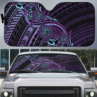 Teal Purple Polynesia Plumeria Tattoo Auto Sun Shade