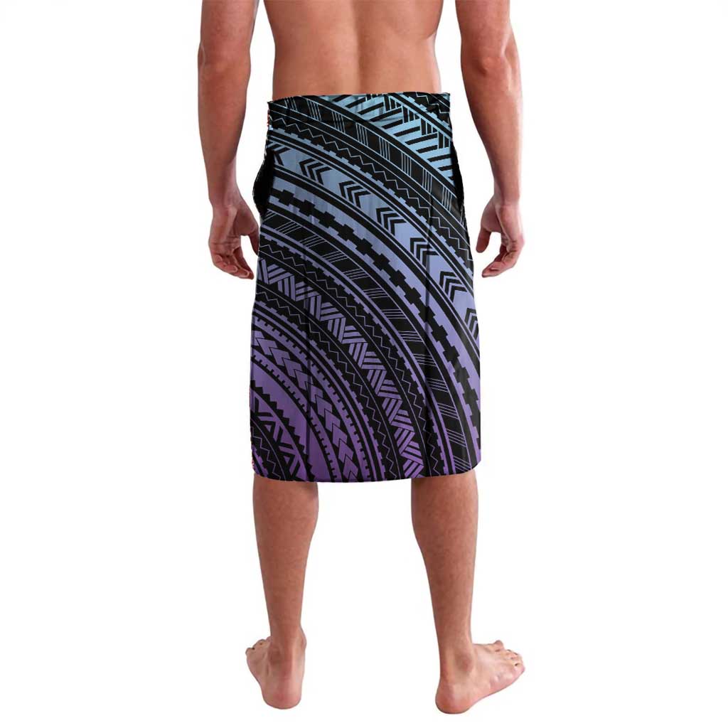 Teal Purple Polynesia Plumeria Tattoo Lavalava