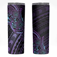 Teal Purple Polynesia Plumeria Tattoo Skinny Tumbler LT14 Purple - Polynesian Pride
