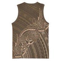 Brown Polynesia Plumeria Tattoo Basketball Jersey